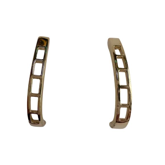 1.00 Carat Natural Diamond Hoop Earrings Gold Plate over Sterling Silver - Picture 4 of 11